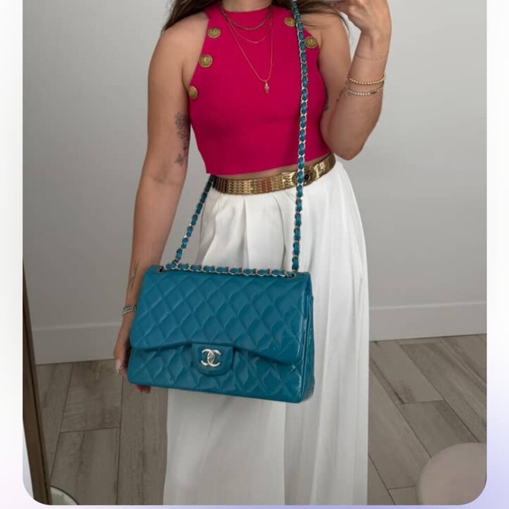 Chanel Jumbo Patent Leather Double Flap - Picture 3 of 4